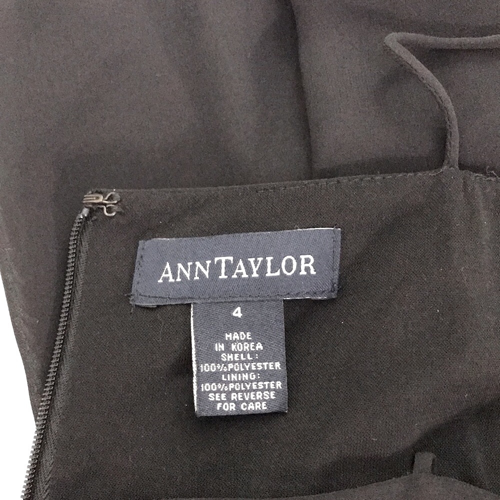 Ann Taylor Women’s Black Spaghetti Strap Midi Dress Size 4 - Picture 5 of 7